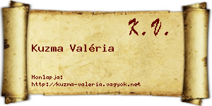Kuzma Valéria névjegykártya